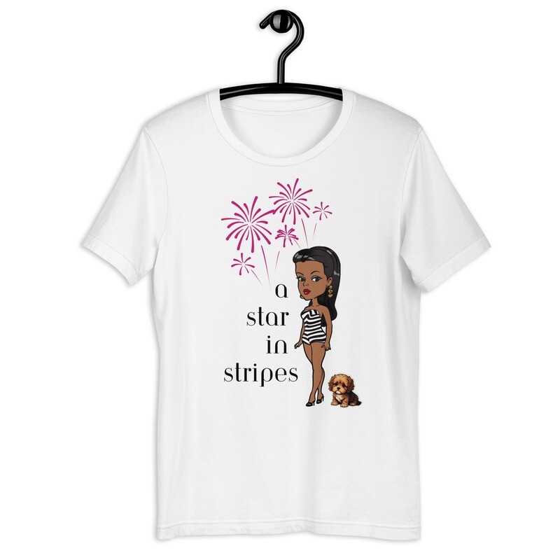 Cutie Girl A Star in Stripes - AA Unisex T-shirt