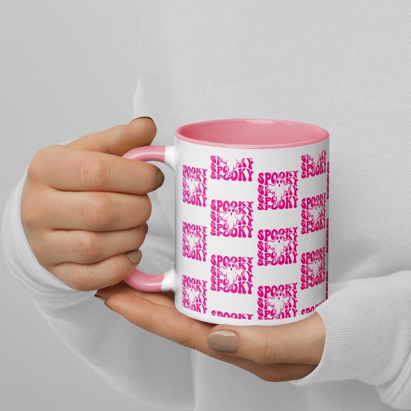 Pink Spooky Tile 11oz Mug with Pink Inside
