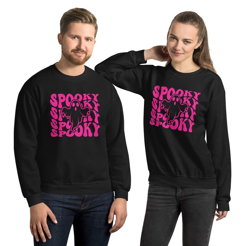 Pink Spooky Ghost Unisex Sweatshirt