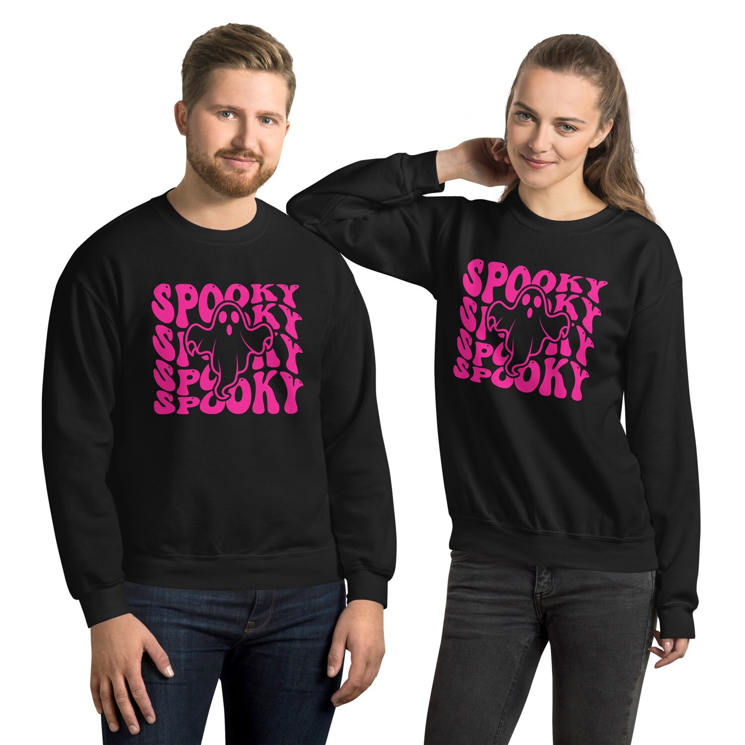 Pink Spooky Ghost Unisex Sweatshirt