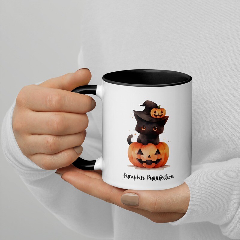 Pumpkin Purrfection 11oz Mug with Black Inside