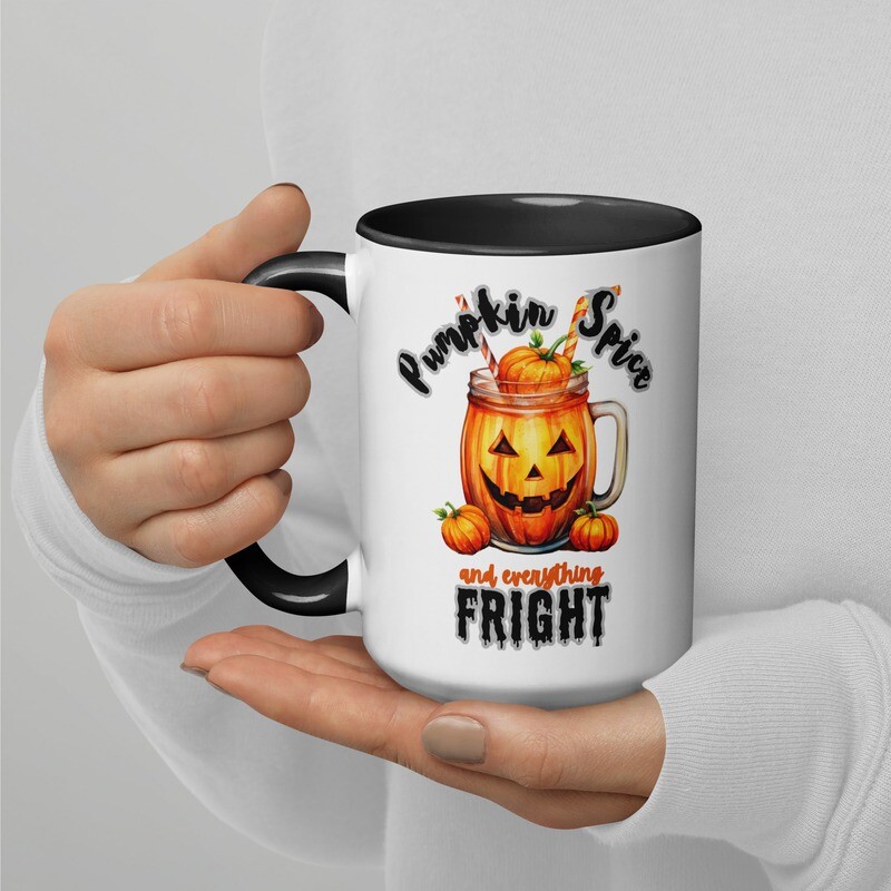 Pumpkin Spice and Everything Fright 15oz Mug with Color Inside