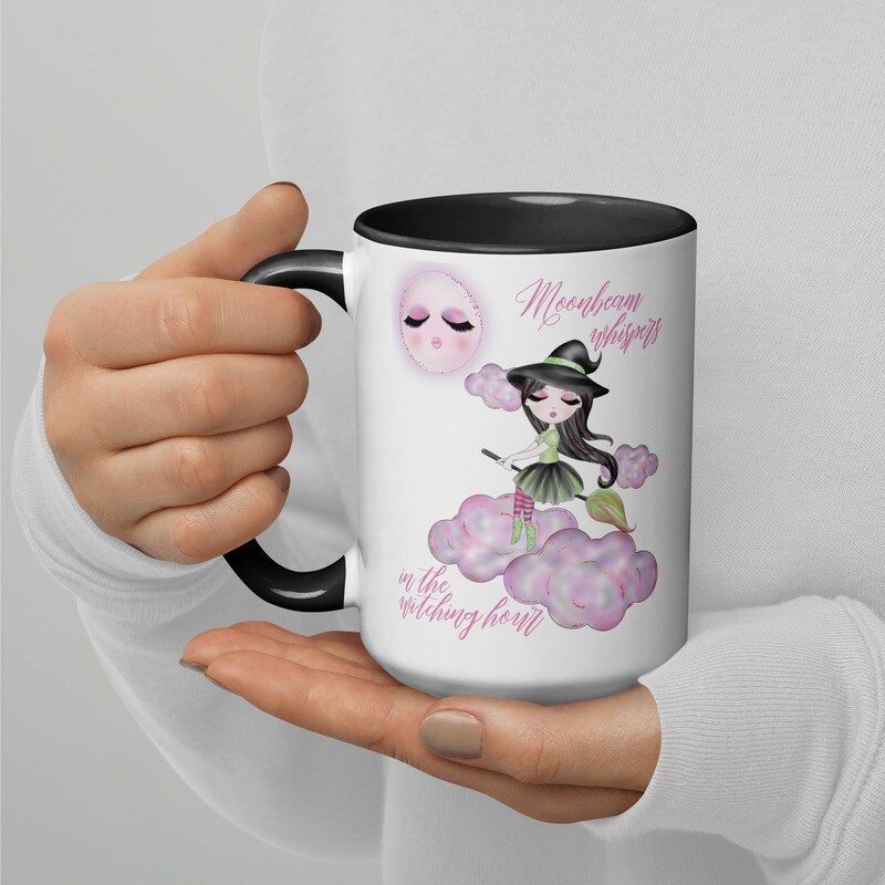The Witching Hour Raven Hair Witch 15oz Mug with Color Inside