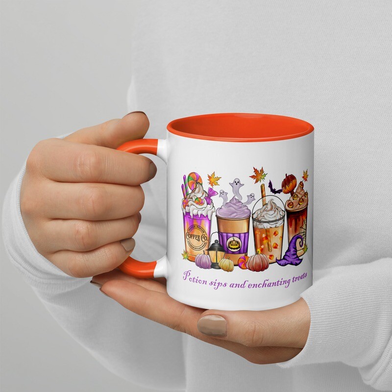 Potion Sips and Enchanting Treats 11oz Mug with Color Inside