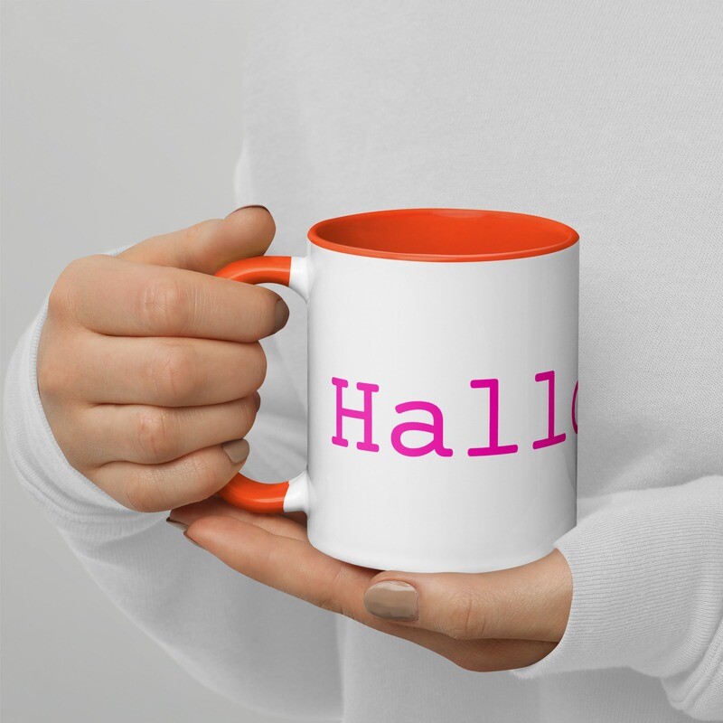 Pink Halloween Period 11oz Mug with Orange Inside