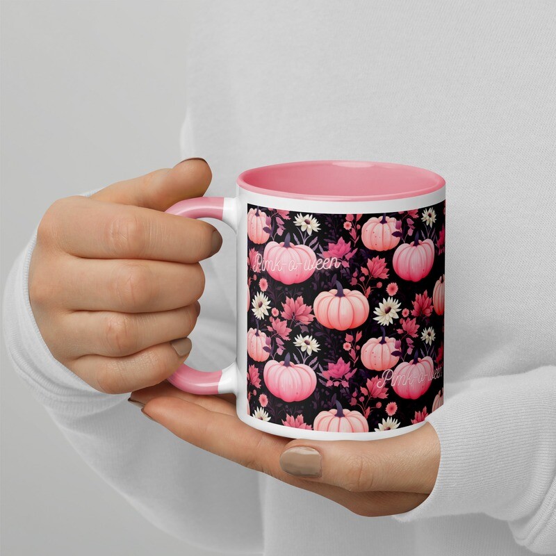 Pink-o-Ween Pumpkin Patch 11oz Mug with Color Inside
