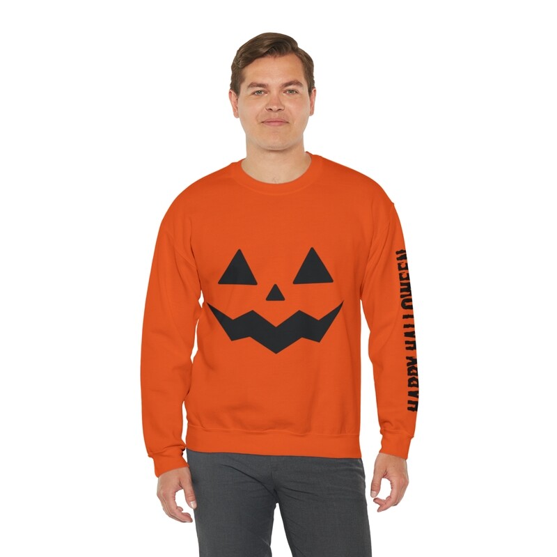 Orange Happy Halloween Unisex Heavy Blend™ Crewneck Sweatshirt