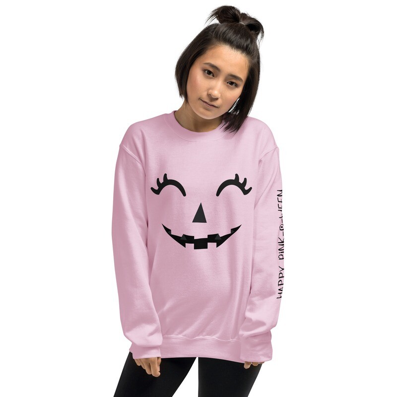 Pink Pumpkin Unisex Sweatshirt w/Sleeve Printing