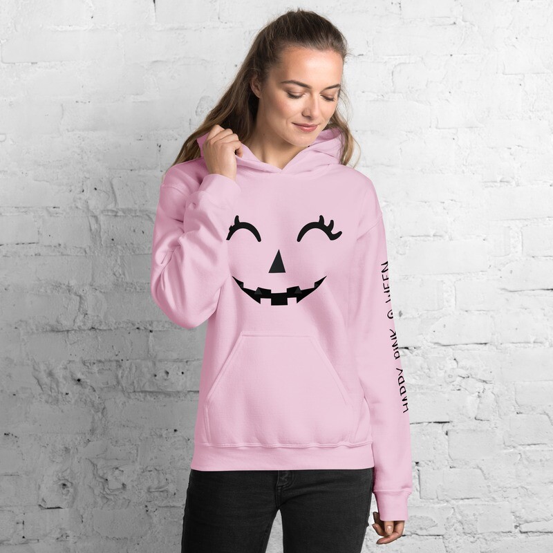 Pink Pumpkin Unisex Hoodie w/Sleeve Printing