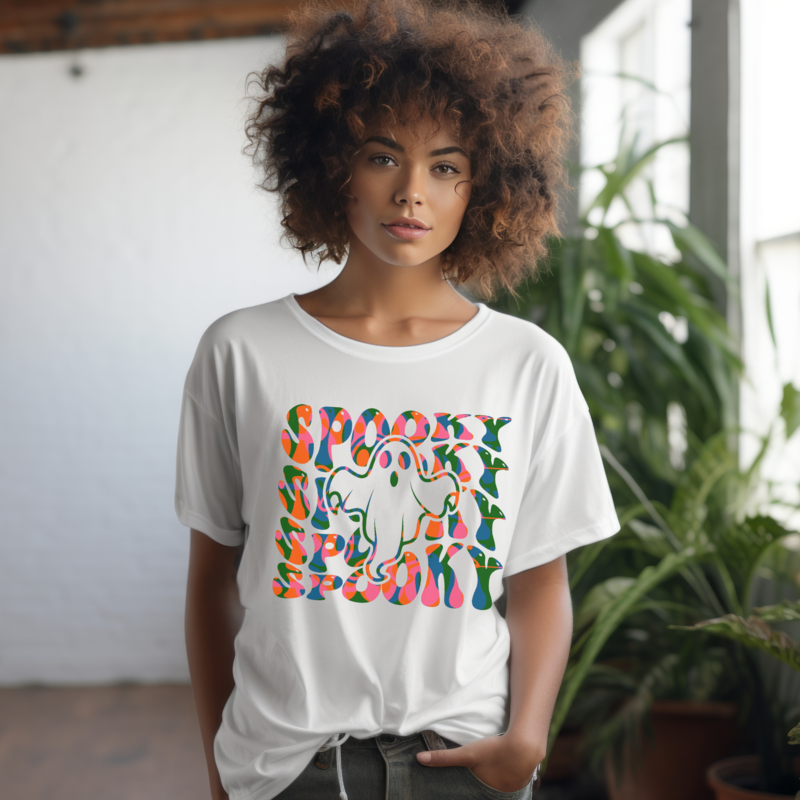 Colorful Spooky Ghost Men's Classic T-Shirt