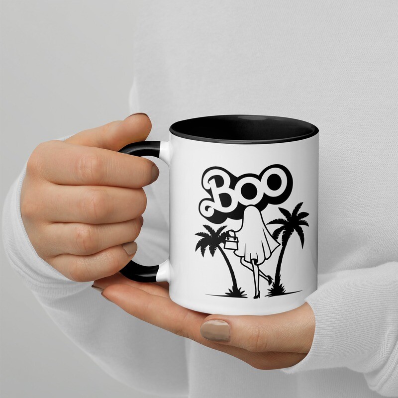 Boo Ghost in Heels 11oz Mug with Color Inside