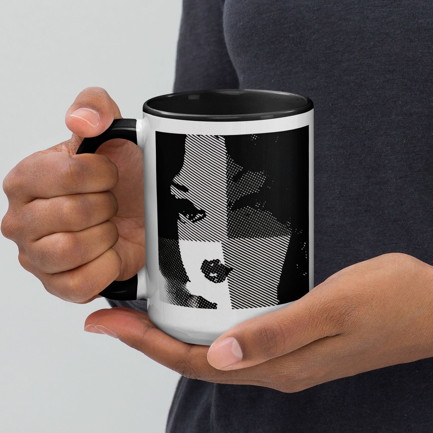 An Abstract Doll 15oz Mug with Color Accents