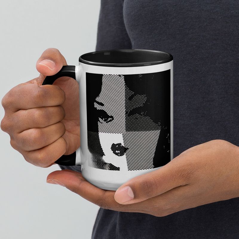 An Abstract Doll 15oz Mug with Color Accents