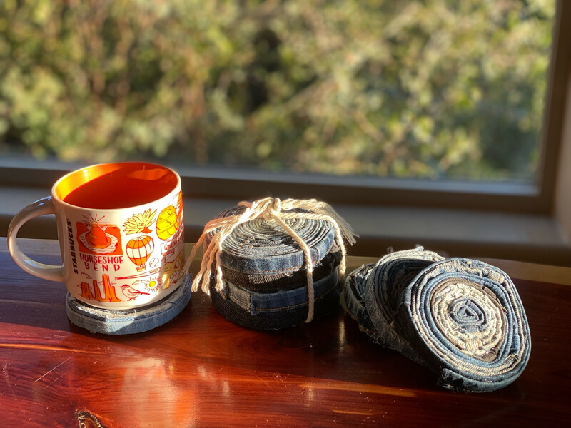 Denim Reversible Coasters (set Of 4)