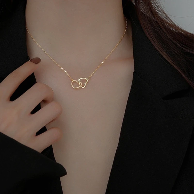 Double Heart  Necklace
