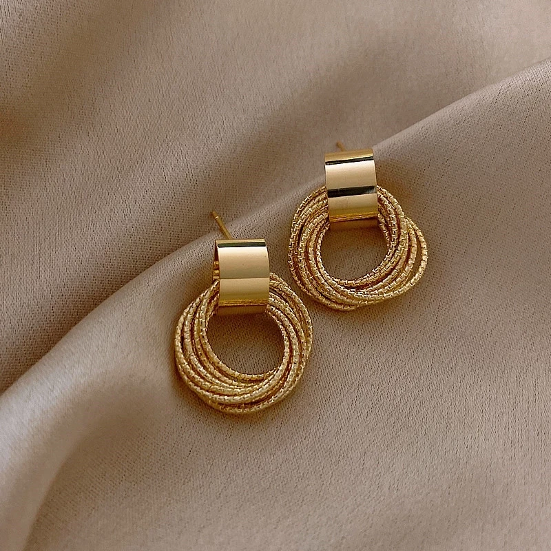 Multiple Small Circle Pendant Earrings