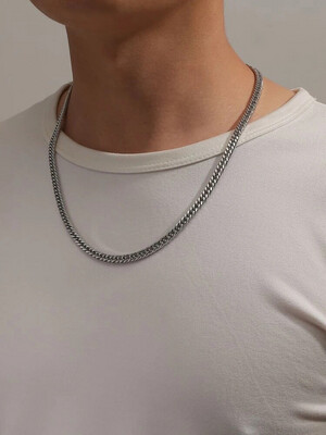 SILVER CHAIN NECKLACE | 4MM WIDTH