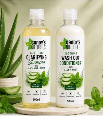 Clarifying Shampoo &amp; Conditioner with Aloe + Mint + Biotin