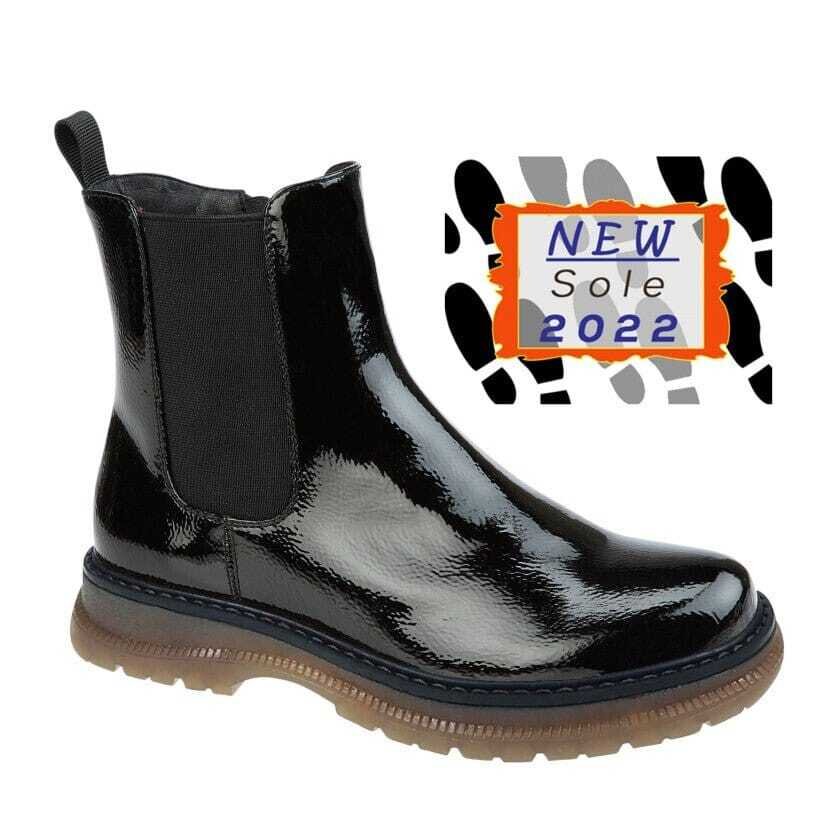 JESSICA Patent PU Boots - Black, Choose Size: 3