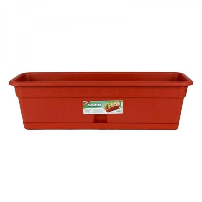 Jardinera plastico con plato y visor drenaje. 60 x 20 cm