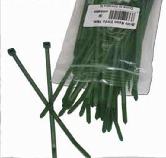 Bridas para fijacion en Jardineria. Color verde oscuro. 19 cm