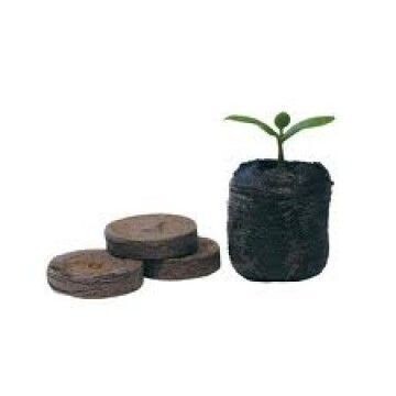 100 pastillas de Turba Jiffy. Ø 2,5cm. Germinación efectiva