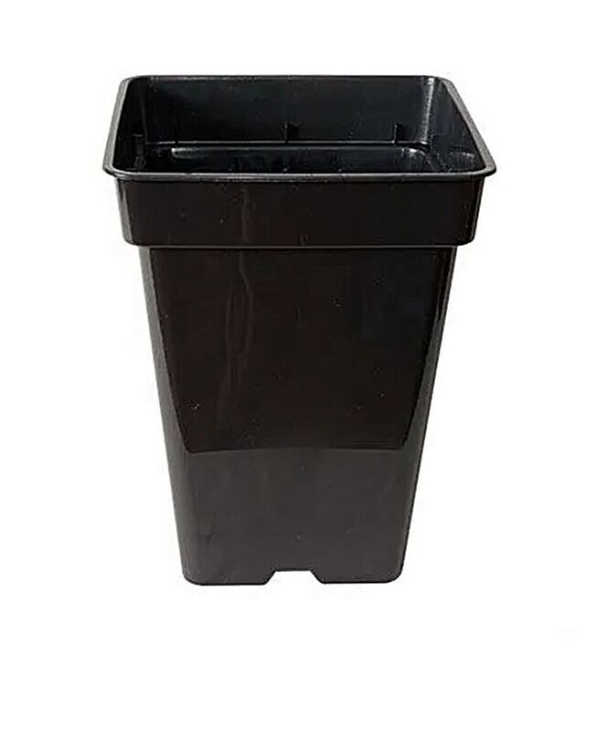 Maceta Cuadrada en Negro. Fondo Elevado. 23x23x27,5cm (11L)