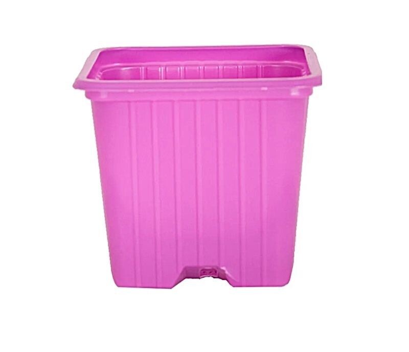 Maceta Cuadrada en Rosa. 7x7x6cm (0,20L)