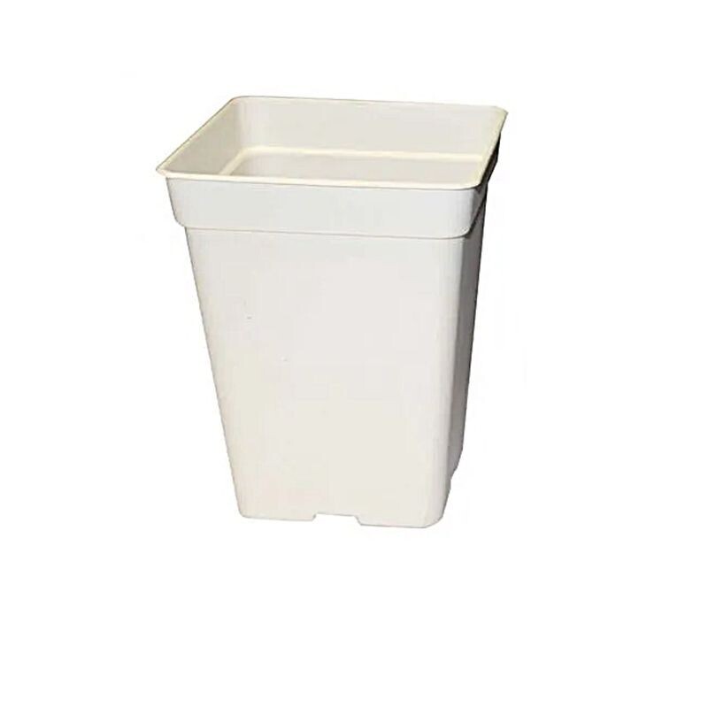 Maceta Cuadrada en Blanco. Fondo Elevado. 27x27x40cm (20L)