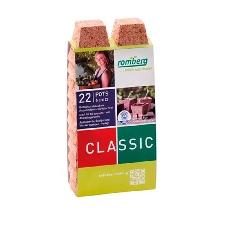 26 Macetas redondas Biodegradables. Fibra de Coco. 6x6 cm.