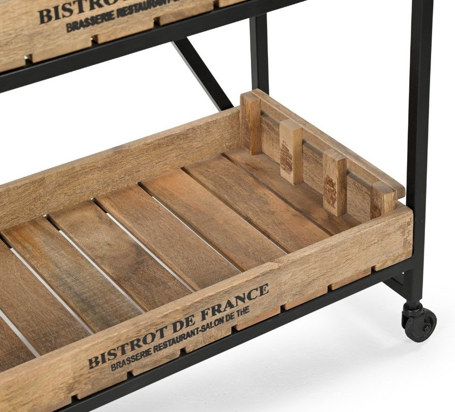 Rustic Timber Bookcase on Cast Iron Wheels