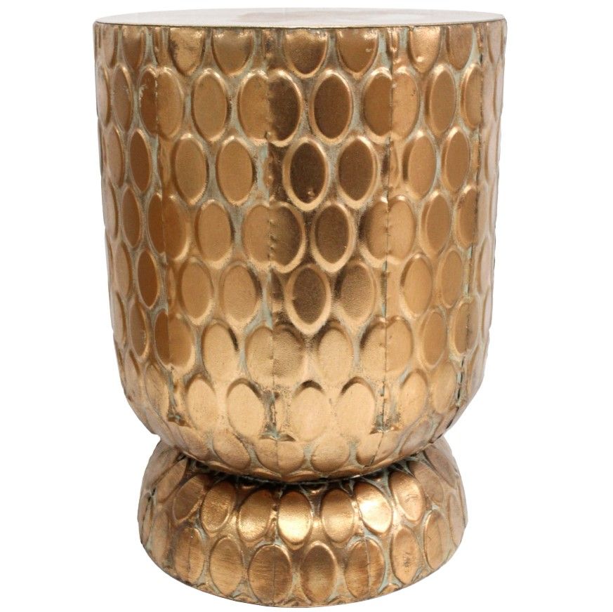 Handfinished Side Table - Honeycomb Gold