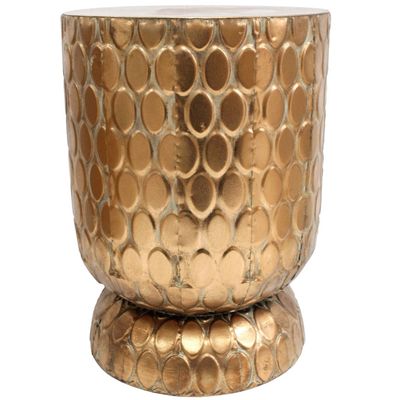 Handfinished Side Table - Honeycomb Gold