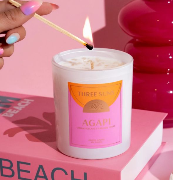 ThreeSuns Large Crystal Candle