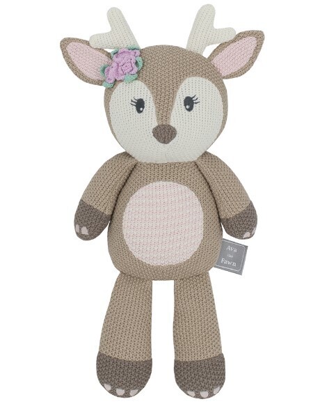 Soft Knitted Toy - Fawn, Bunny, Giraffe, Zebra, Elephant