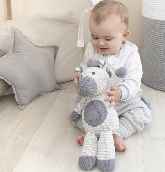 Soft Knitted Toy - Fawn, Bunny, Giraffe, Zebra, Elephant