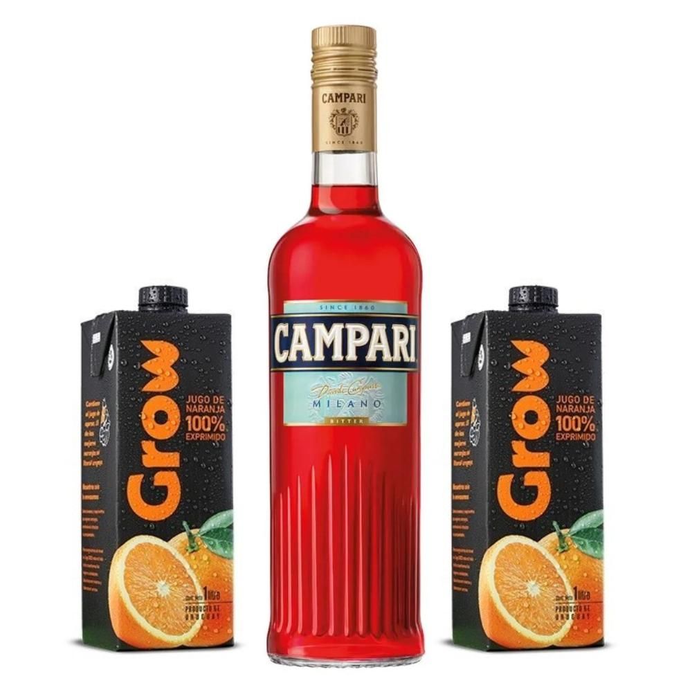 COMBO CAMPARI + 2 JUGOS GROW NARANJA