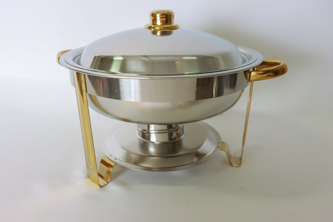 WC Malibu 4 Qt Round Chafer Ss Gold Accent Set WC Malibu 4 Qt Round Chafer Ss Gold Accent Set