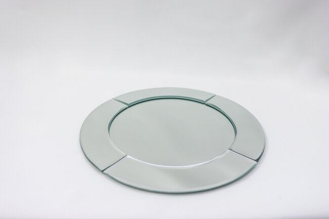 Jay Comp. 13" Round Glass Mirror Charger Plate