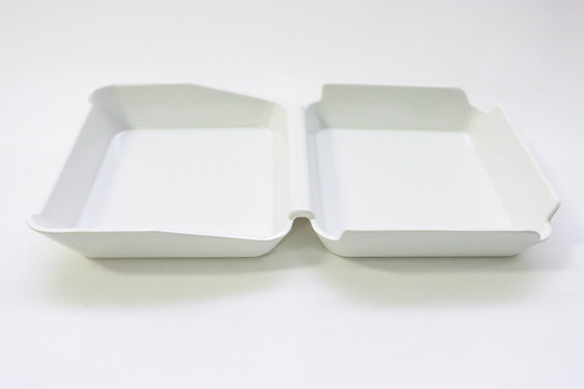 Tablecraft Burger Box 2 Comp. White Melamine