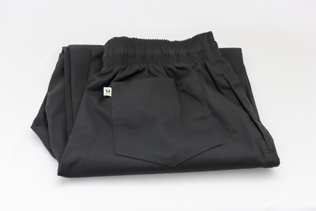 Baggy Chef Pants 3" Elastic Waist Black Small