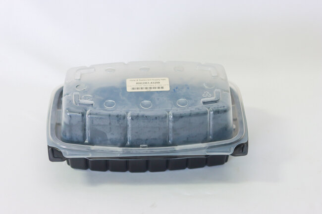 Crisp Food 9x9" Black Base &amp; Clear Lid Hinged Container 100/case