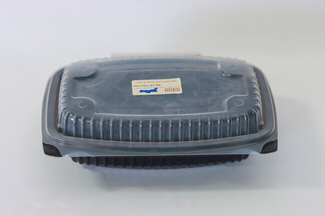 Culinary Lites 9x6" Black Base &amp; Clear Lid Hinged Clamshell 100/Case