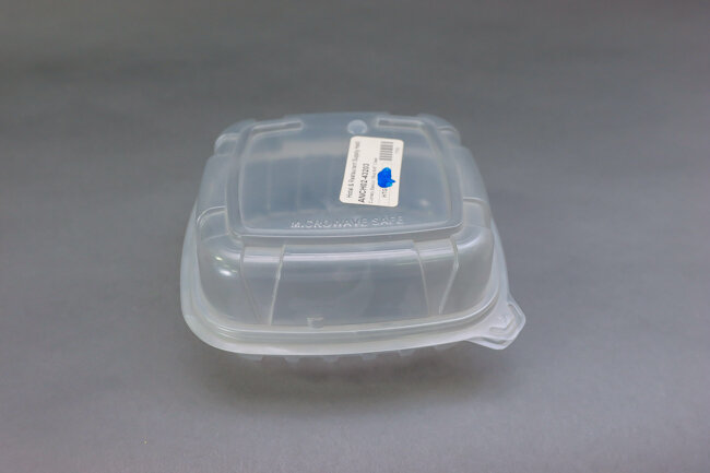 Culinary Basics 18oz 6x6" Clear Base &amp; Clear Lid Hinged Clamshell 105/Pack