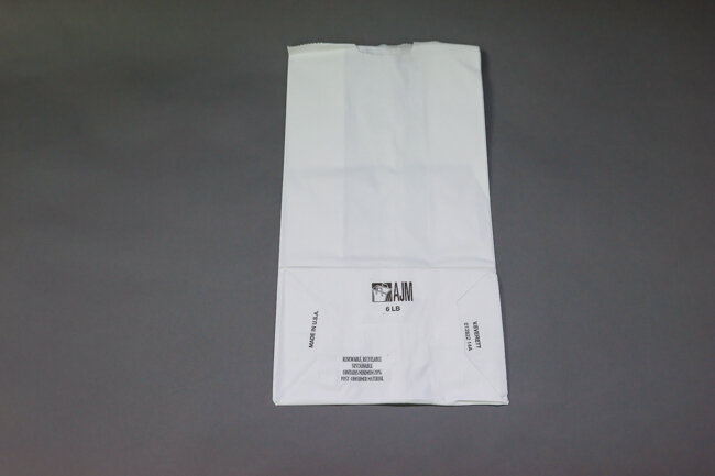 AJM Grocery Paper Bags #6 White 500/Bag AJM Grocery Paper Bags #6 White 500/Bag