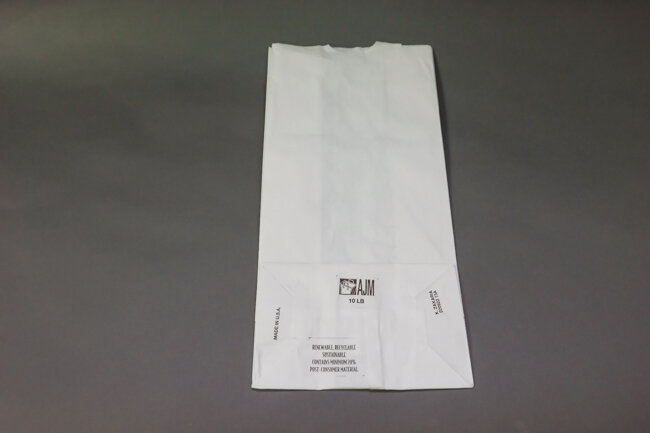 AJM Grocery Paper Bags #10 White 500/Bag AJM Grocery Paper Bags #10 White 500/Bag
