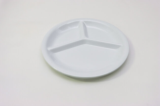 TG 10 1/4" 3 Compartment Plate White