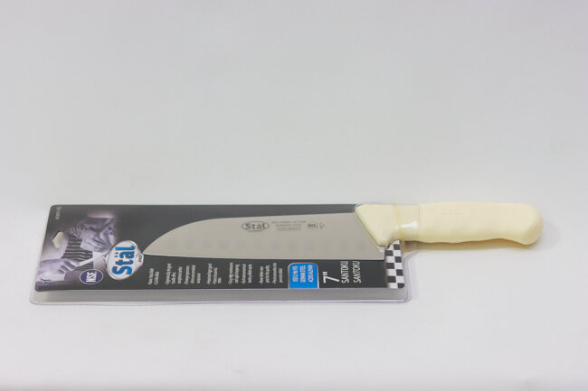 WC 7" Santoku Knife White Handle