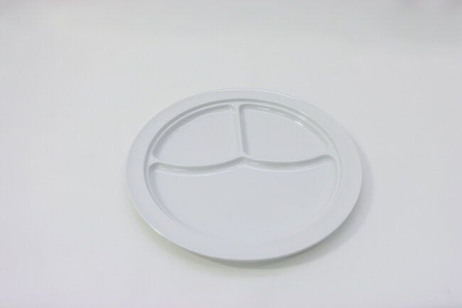 TG 10 1/4", 3 Compartment Plate White