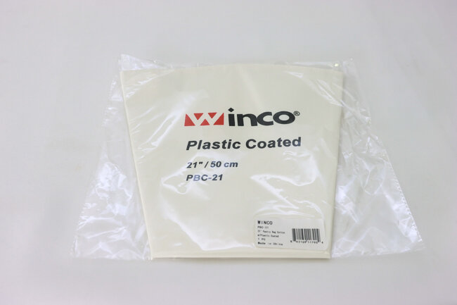 WC 21" Pastry Bag Cotton W/Plastic Co